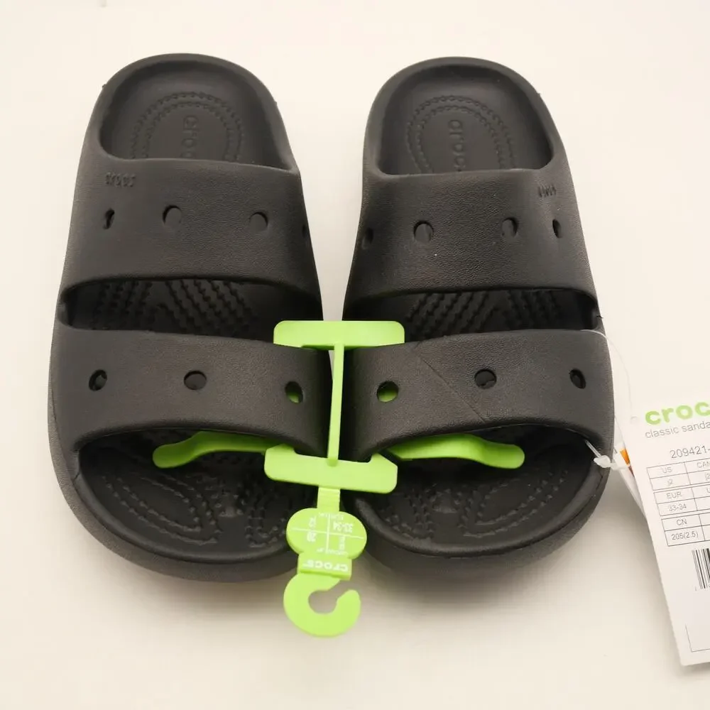 NEW Crocs Classic v2 Sandals Slides Black Open Toe Children's  Toddler J2 Black